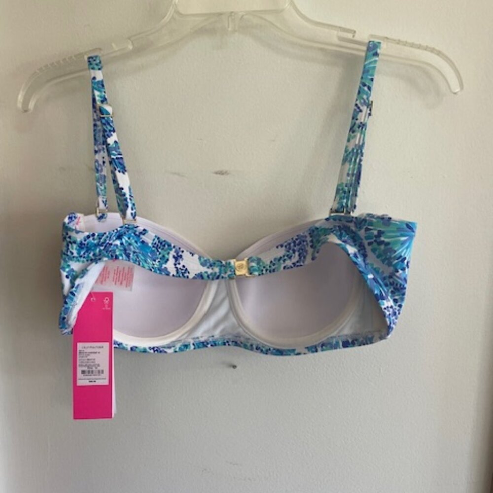LILLY PULITZER Turquoise Oasis Shell Me You Love Me Engineered Bikini Top 10 - Picture 6 of 10